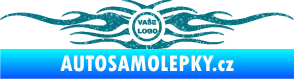 Samolepka Samolepka na zadní sklo plameny se znakem Ultra Metalic tyrkysová
