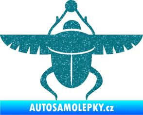 Samolepka Skarab - brouk vruboun 001 egyptský symbol Ultra Metalic tyrkysová