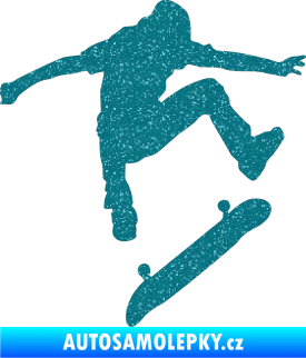 Samolepka Skateboard 005 pravá Ultra Metalic tyrkysová