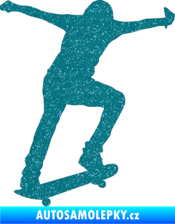 Samolepka Skateboard 006 pravá Ultra Metalic tyrkysová