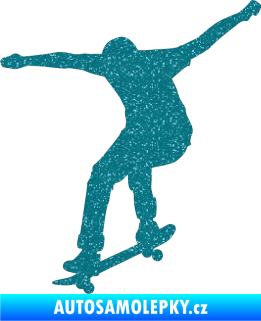 Samolepka Skateboard 011 levá Ultra Metalic tyrkysová