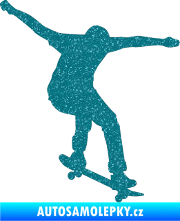 Samolepka Skateboard 011 pravá Ultra Metalic tyrkysová