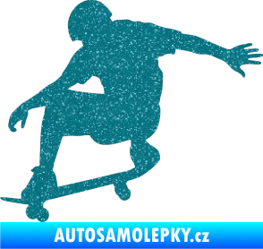 Samolepka Skateboard 012 levá Ultra Metalic tyrkysová