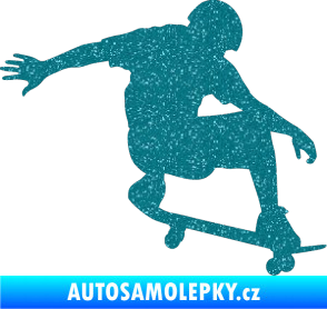 Samolepka Skateboard 012 pravá Ultra Metalic tyrkysová