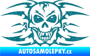 Samolepka Skeleton - lebka Ultra Metalic tyrkysová