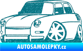 Samolepka Škoda 1000 karikatura levá Ultra Metalic tyrkysová