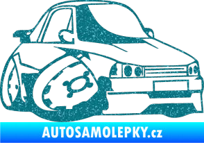 Samolepka Škoda 120 karikatura pravá Ultra Metalic tyrkysová