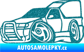 Samolepka Škoda Felicia pickup karikatura levá Ultra Metalic tyrkysová