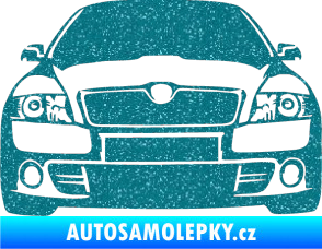 Samolepka Škoda Octavia 2 karikatura  Ultra Metalic tyrkysová