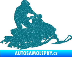 Samolepka Sněžný skútr 001 pravá Ultra Metalic tyrkysová