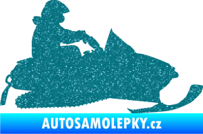 Samolepka Sněžný skútr 002 pravá Ultra Metalic tyrkysová
