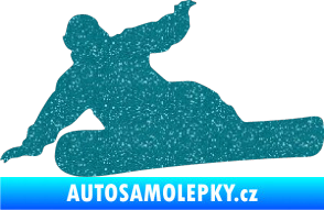 Samolepka Snowboard 001 levá Ultra Metalic tyrkysová