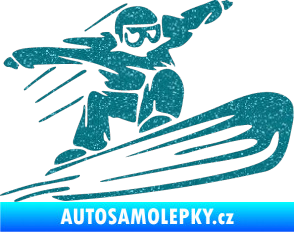 Samolepka Snowboard 014 pravá Ultra Metalic tyrkysová