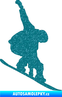 Samolepka Snowboard 018 pravá Ultra Metalic tyrkysová