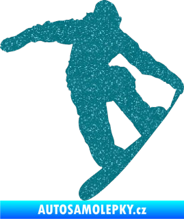 Samolepka Snowboard 019 levá Ultra Metalic tyrkysová