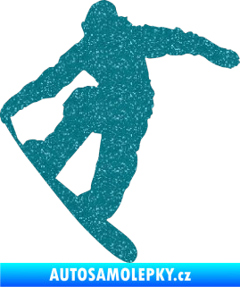 Samolepka Snowboard 019 pravá Ultra Metalic tyrkysová