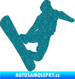 Samolepka Snowboard 020 pravá Ultra Metalic tyrkysová