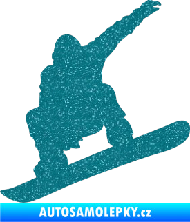 Samolepka Snowboard 021 levá Ultra Metalic tyrkysová