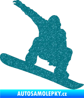 Samolepka Snowboard 021 pravá Ultra Metalic tyrkysová