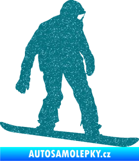 Samolepka Snowboard 027 pravá Ultra Metalic tyrkysová