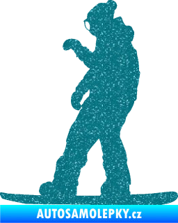 Samolepka Snowboard 028 levá Ultra Metalic tyrkysová