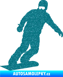 Samolepka Snowboard 029 levá Ultra Metalic tyrkysová