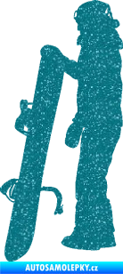 Samolepka Snowboard 032 levá Ultra Metalic tyrkysová
