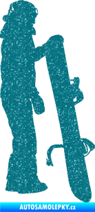 Samolepka Snowboard 032 pravá Ultra Metalic tyrkysová
