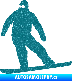 Samolepka Snowboard 034 levá Ultra Metalic tyrkysová