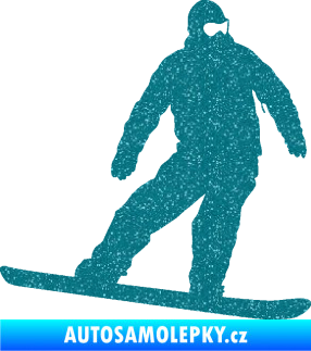 Samolepka Snowboard 034 pravá Ultra Metalic tyrkysová