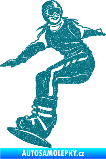 Samolepka Snowboard 035 pravá Ultra Metalic tyrkysová