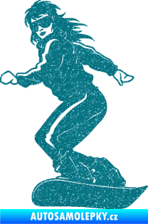 Samolepka Snowboard 036 levá Ultra Metalic tyrkysová