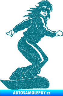 Samolepka Snowboard 036 pravá Ultra Metalic tyrkysová