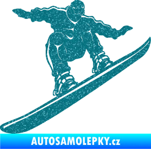 Samolepka Snowboard 038 pravá Ultra Metalic tyrkysová