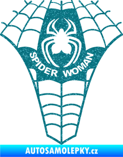 Samolepka Spider woman pavoučí žena Ultra Metalic tyrkysová