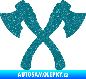 Samolepka Spojené sekery Ultra Metalic tyrkysová