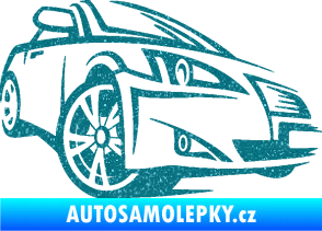 Samolepka Sportovní auto 001 pravá Ultra Metalic tyrkysová