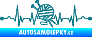 Samolepka Srdeční tep 016 pravá pletení Ultra Metalic tyrkysová