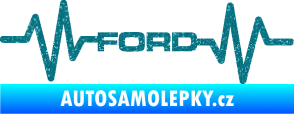 Samolepka Srdeční tep 027 Ford Ultra Metalic tyrkysová
