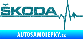 Samolepka Srdeční tep 034 levá Škoda Ultra Metalic tyrkysová