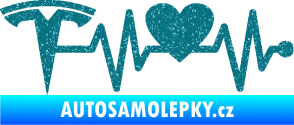 Samolepka Srdeční tep 043 levá Tesla Ultra Metalic tyrkysová