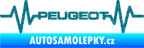Samolepka Srdeční tep 053 Peugeot Ultra Metalic tyrkysová