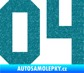 Samolepka Startovní číslo 04 Ultra Metalic tyrkysová