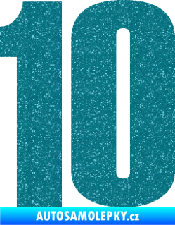 Samolepka Startovní číslo 10 typ 2    Ultra Metalic tyrkysová