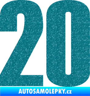 Samolepka Startovní číslo 20 typ 2       Ultra Metalic tyrkysová