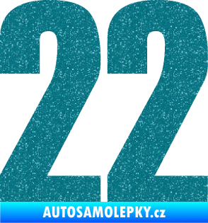 Samolepka Startovní číslo 22 typ 2         Ultra Metalic tyrkysová