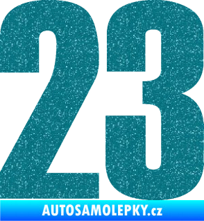 Samolepka Startovní číslo 23 typ 2          Ultra Metalic tyrkysová