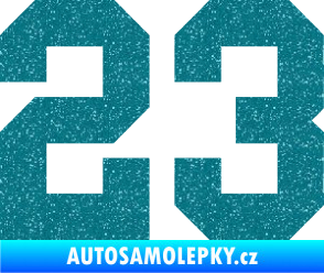 Samolepka Startovní číslo 23 Ultra Metalic tyrkysová