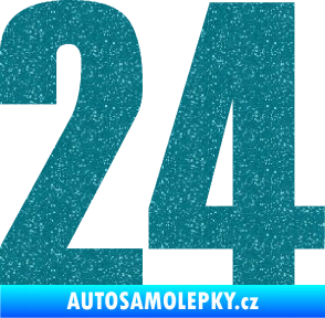 Samolepka Startovní číslo 24 typ 2      Ultra Metalic tyrkysová