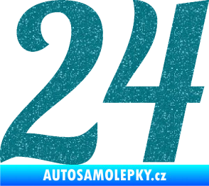 Samolepka Startovní číslo 24 typ 3 Ultra Metalic tyrkysová